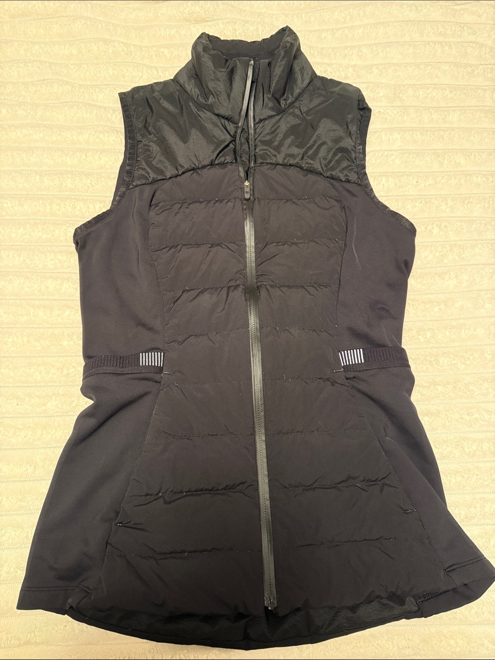 lululemon athletica Black Quilted Hybrid Zip Vest